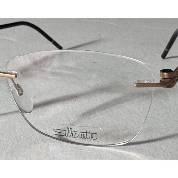 Silhouette Rimless Eyeglasses Gold & Black Frame Only Unisex Titanium 4412 52-17 - Picture 2 of 14